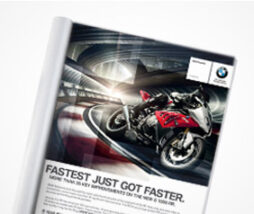 print design for marketing materials for BMW motorrad