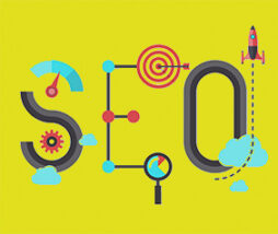seo letters made of objects
