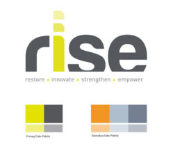rise yoga logo design and color palette