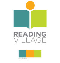 reading village logo design with primary color palette