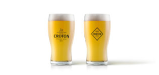 pint glass with logo design