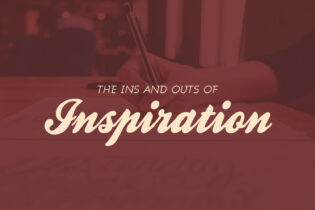 inspiration text on maroon background