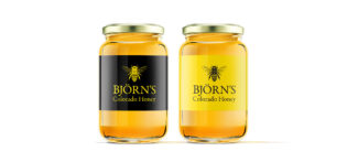 glass jar packaging design for bjorns honey