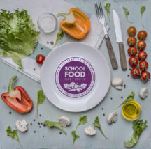 food school logo on plate