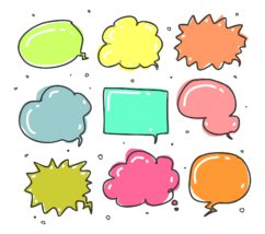 colored speech bubbles