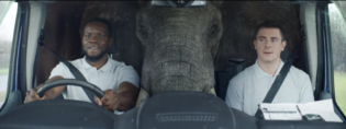 kevin hart driving with elephant